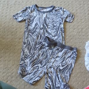 Little Sleepies Gray and White Marble Pajama Set